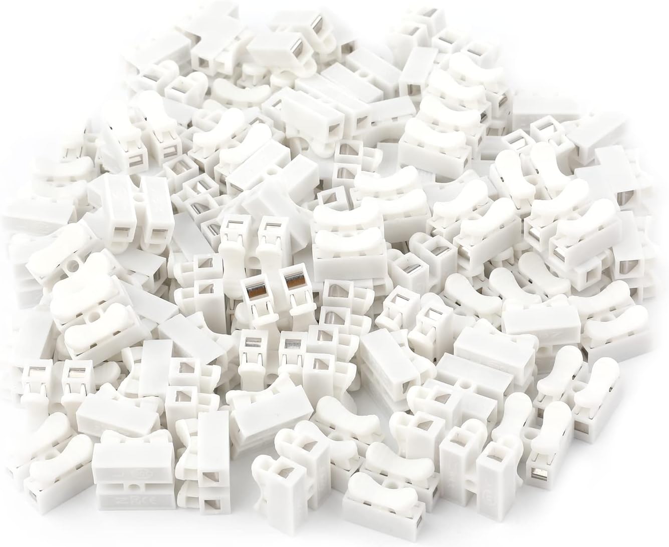 Push Fit Connector - 50ชิ้นขั้วต่อสายไฟแบบกดเร็ว CH2 10A 220V 2ขาขั้วต่อไฟฟ้าแบบพุชสปริงสำหรับให้แสงสว่างทางไฟฟ้า